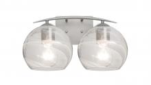 Besa Lighting 2WC-JILLYCL-SN - Besa, Jilly Vanity, Vapor Clear, Satin Nickel Finish, 2x60W Incandescent