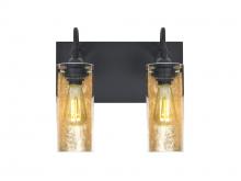 Besa Lighting 2WG-DUKEGF-EDIL-BK - Besa Duke Vanity, Gold Foil, Black Finish, 2x7W LED Filament