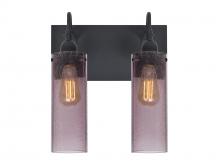 Besa Lighting 2WG-JUNI10PL-EDIL-BK - Besa Juni 10 Vanity, Plum Bubble, Black Finish, 2x7W LED Filament