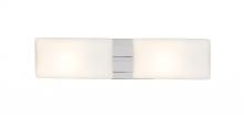 Besa Lighting 2WT-888607-LED-CR - Besa, Lido Vanity, Opal Matte, Chrome Finish, 2x9W LED