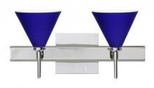 Besa Lighting 2SW-5121CM-LED-CR-SQ - Besa Wall With SQ Canopy Kani Chrome Cobalt Blue Matte 2x5W LED