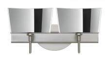 Besa Lighting 2SW-6773MR-LED-SN - Besa Groove Wall 2SW Mirror-Frost Satin Nickel 2x5W LED