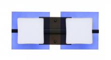 Besa Lighting 2WS-773592-LED-BR - Besa Wall Alex Bronze Opal/Blue 2x5W LED