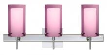 Besa Lighting 3SW-A44007-CR-SQ - Besa Pahu 4 Wall With SQ Canopy 3SW Transparent Amethyst/Opal Chrome 3x40W G9