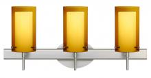 Besa Lighting 3SW-G44007-LED-SN - Besa Pahu 4 Wall 3SW Transparent Armagnac/Opal Satin Nickel 3x5W LED