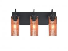 Besa Lighting 3WG-DUKECF-BK - Besa Duke Vanity, Copper Foil, Black Finish, 3x60W Medium Base