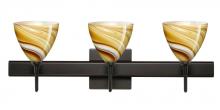 Besa Lighting 3SW-1779HN-LED-BR-SQ - Besa Wall With SQ Canopy Mia Bronze Honey 3x5W LED