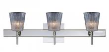 Besa Lighting 3SW-512500-LED-CR-SQ - Besa Wall With SQ Canopy Nico 4 Chrome Clear Stone 3x5W LED