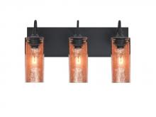 Besa Lighting 3WG-DUKECF-BK - Besa Duke Vanity, Copper Foil, Black Finish, 3x60W Medium Base