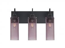 Besa Lighting 3WG-JUNI10PL-BK - Besa Juni 10 Vanity, Plum Bubble, Black Finish, 3x60W Medium Base