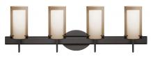 Besa Lighting 4SW-S44007-BR - Besa Pahu 4 Wall 4SW Transparent Smoke/Opal Bronze 4x40W G9