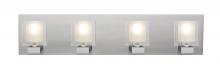 Besa Lighting 4WF-BOLOFR-SN - Besa, Bolo Vanity, Clear/Frost, Satin Nickel Finish, 4x40W Halogen