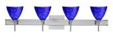 Besa Lighting 4SW-177986-LED-CR-SQ - Besa Wall With SQ Canopy Mia Chrome Blue Cloud 4x5W LED