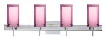 Besa Lighting 4SW-A44007-CR-SQ - Besa Pahu 4 Wall With SQ Canopy 4SW Transparent Amethyst/Opal Chrome 4x40W G9