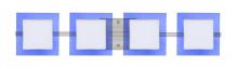 Besa Lighting 4WS-773592-LED-SN - Besa Wall Alex Satin Nickel Opal/Blue 4x5W LED