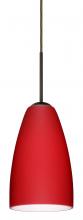 Besa Lighting J-1511RM-BR - Besa Riva 9 Pendant For Multiport Canopy Bronze Ruby Matte 1x75W Medium Base