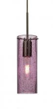 Besa Lighting J-JUNI10PL-BR - Besa, Juni 10 Pendant For Multiport Canopy, Plum Bubble, Bronze, 1x60W Medium Base