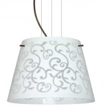 Besa Lighting 1KG-4393WD-LED-BR - Besa Amelia 12 LED Pendant 1KG White Damask Bronze 1x11W LED