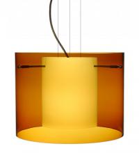 Besa Lighting 1KG-G00707-LED-BR - Besa Pahu 16 LED Pendant 1Kg Transparent Armagnac/Opal Bronze 1x11W LED