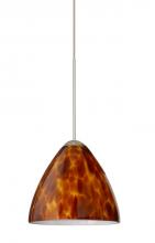 Besa Lighting 1XT-177918-SN - Besa Pendant Mia Satin Nickel Amber Cloud 1x50W Halogen