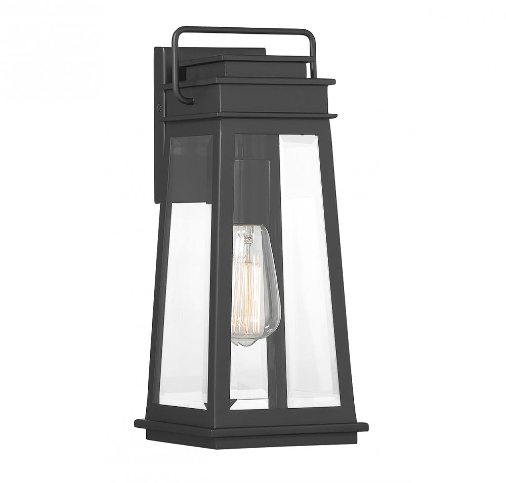 Boone 1-Light Outdoor Wall Lantern in Matte Black