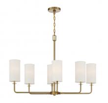 Savoy House 1-1756-6-322 - Powell 6-Light Linear Chandelier in Warm Brass