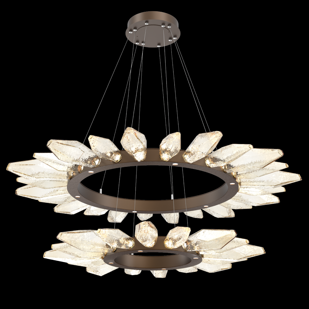 Rock Crystal Radial Ring Two Tier - 42/56-Flat Bronze