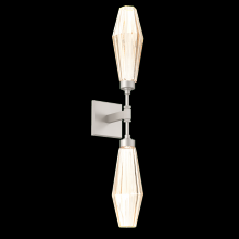 Hammerton IDB0049-02-BS-RA-L1 - Aalto Double Sconce-Metallic Beige Silver-Optic Rib Blown Glass