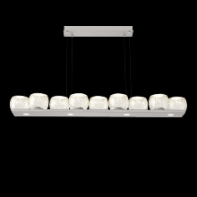 Hammerton PLB0091-0C-BS-A-CA1-L3 - Vessel 59-inch Platform Linear-Beige Silver-Amber Blown Glass-Stainless Cable-LED 3000K