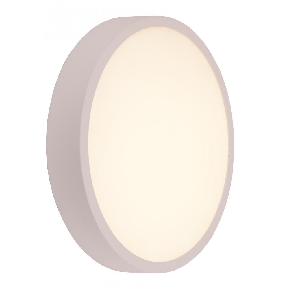 Aperture 24-Watt Matte White Finish Integrated LEd Circle Wall Sconce / Ceiling Light 7 in. Dia x 1.