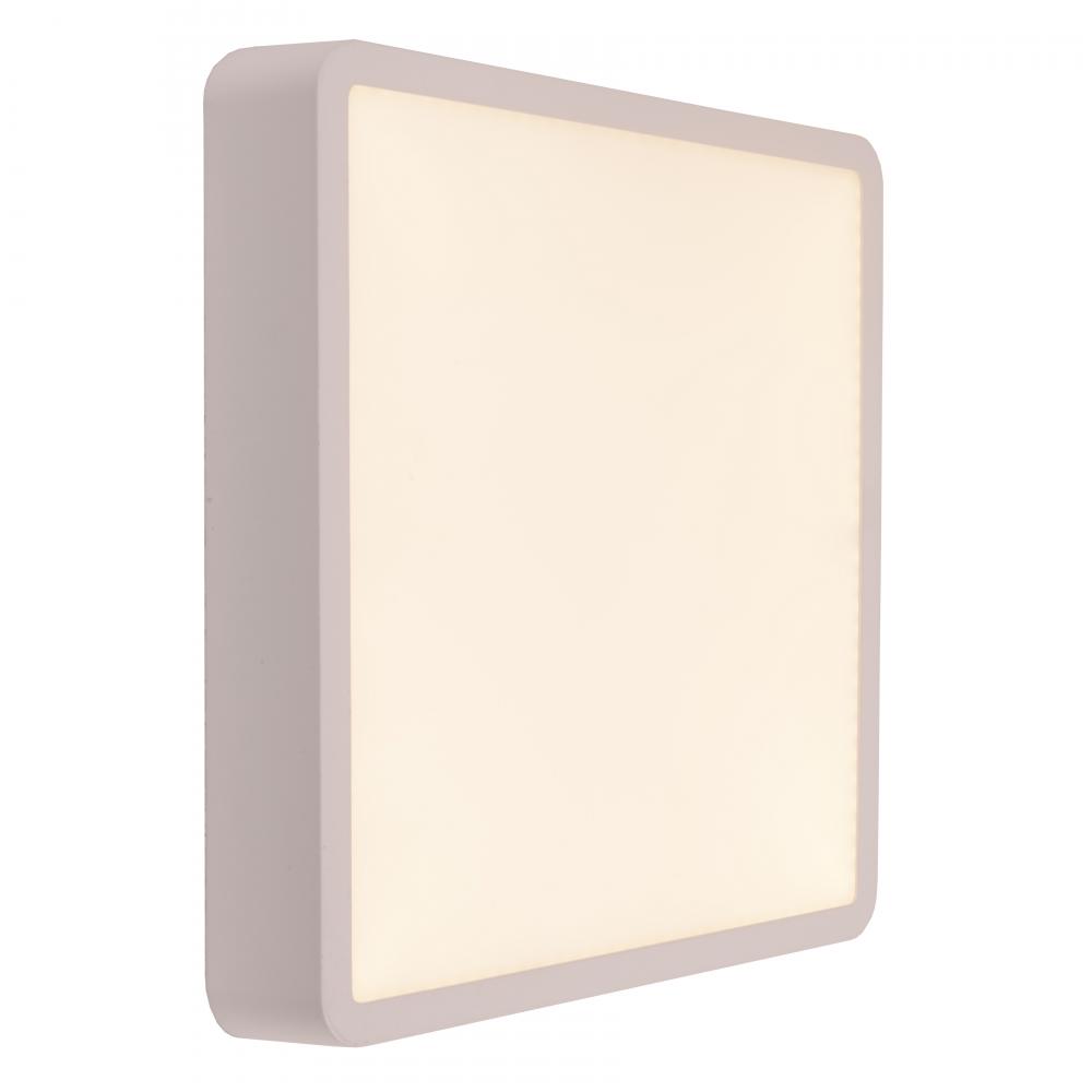 Aperture 24-Watt Matte White Finish Integrated LEd Square Wall Sconce / Ceiling Light 9 in. L x 9 in