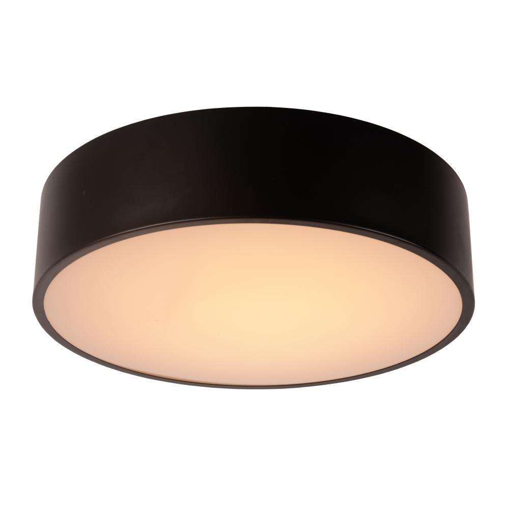 Aperture 24-Watt Matte Black Finish Integrated LEd Circle Flush Mount Ceiling Light 16 in. Dia x 4 i