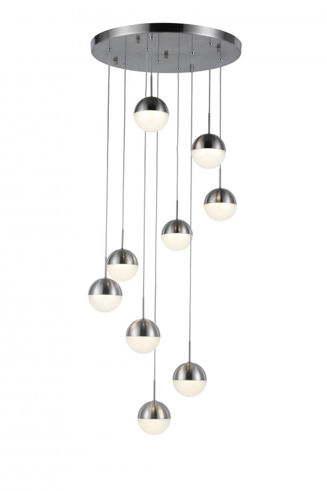 Phantasm 22.5-Watt Matte Nickel Finish Integrated LEd Iced Opal Acrylic Cascade Pendant Light 3000K