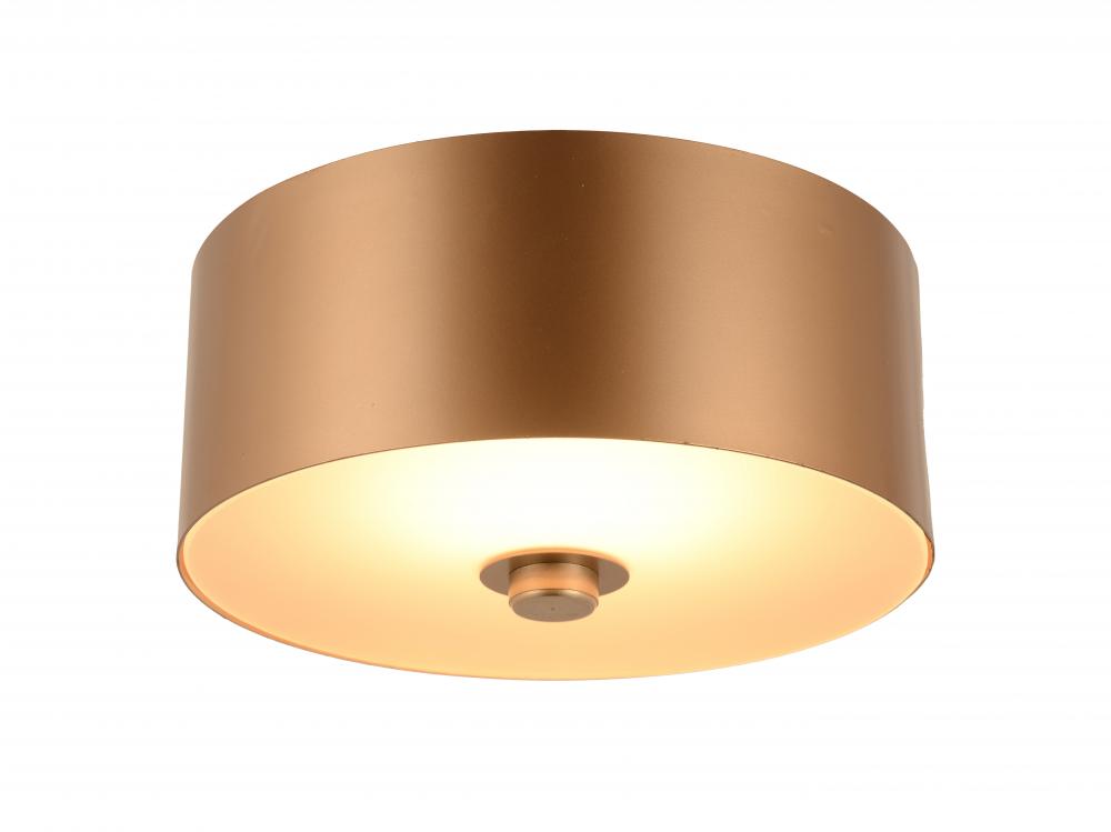 Millie 6-Watt Matte Gold Finish Integrated LEd drum Flush Mount Ceiling Light 3000K 9 in. Dia x 4 in