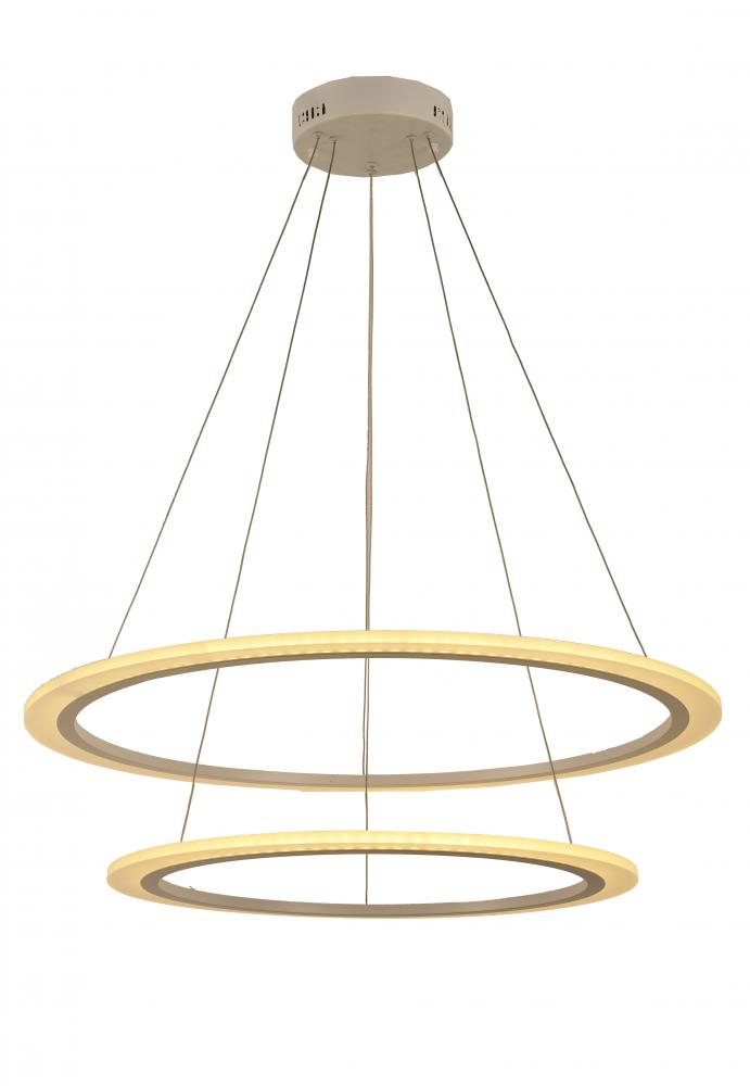Cyclone 63-Watt Matte White Finish Integrated LEd Pendant Light 3000K 32 in. Dia x 96 in. H Large