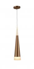 Worldwide Lighting Corp W33847MG6 - Pinnacle 12-Watt Matte Gold Finish Integrated LEd Cone Mini Pendant Ceiling Light 3000K 6 in. Dia x 