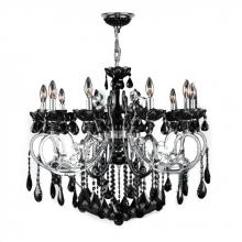 Worldwide Lighting Corp W83109C36-BL - Kronos Collection 10 Light Chrome Finish and Black Crystal Chandelier 36&#34; D x 28&#34; H Large