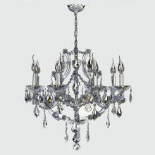 Worldwide Lighting Corp W83118C26-GT - Lyre Collection 8 Light Chrome Finish and Golden Teak Crystal Chandelier 26&#34; D x 22&#34; H Large