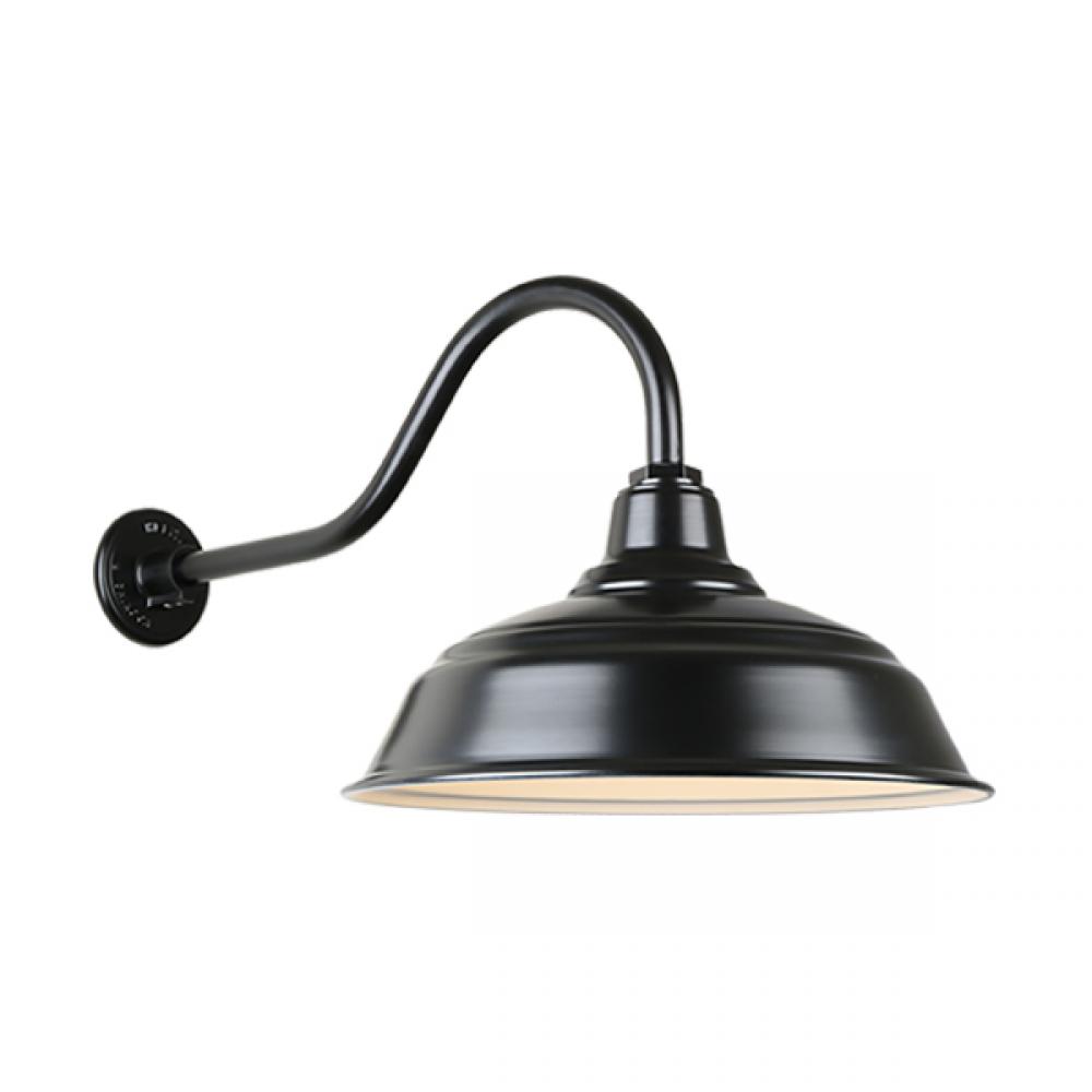 17" Gooseneck Light Warehouse Shade, QSNHL-A Arm