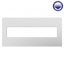 Legrand AWP5GWHW1 - adorne® Gloss White-on-White Five-Gang Screwless Wall Plate with Microban®