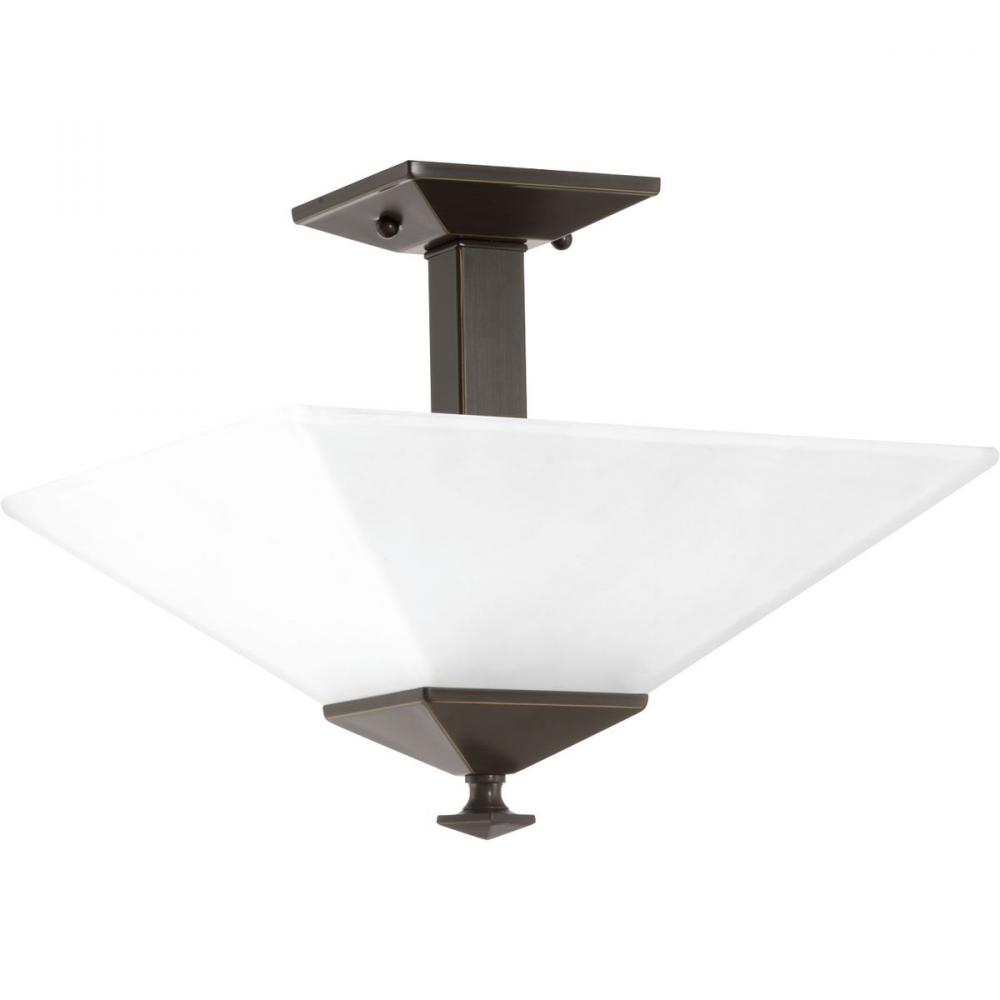 Clifton Heights Collection 12-3/4" Two-Light Semi-Flush