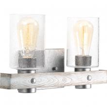 Progress P300124-141 - Gulliver Collection Two-Light Galvanized Finish Clear Seeded Glass Coastal Bath Vanity Light