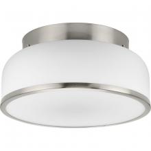 Progress P350255-009 - Parkhurst Collection Two-Light Brushed Nickel New Traditional 11-1/4&#34; Flush Mount Light