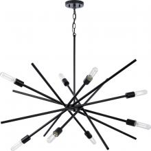 Progress P400109-31M - Astra Collection Eight-Light 42&#34; Matte Black Modern Chandelier