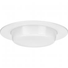 Progress P806005-028 - 6&#34; Satin White Recessed Drop Lensed Shower Trim with Frosted Glass Diffuser for 6&#34; Housing (