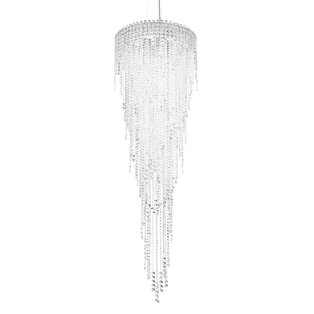 Chantant 6 Light 120V Pendant in Polished Stainless Steel with Radiance Crystal