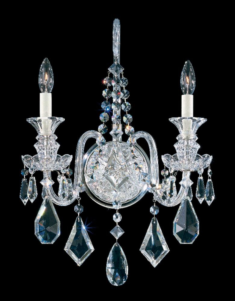 Hamilton 2 Light 120V Wall Sconce in Polished Silver with Heritage Handcut Crystal