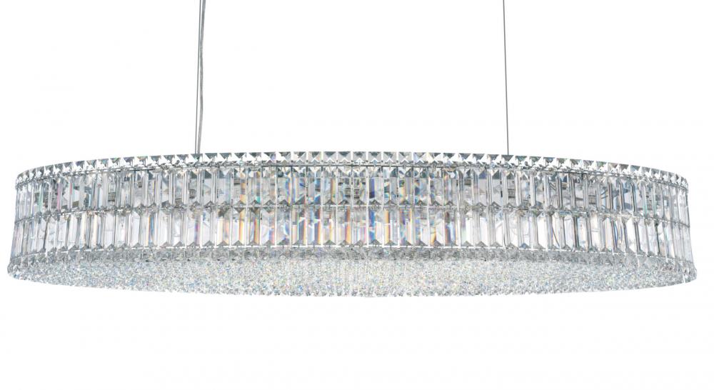 Plaza 24 Light 120V Pendant in Polished Stainless Steel with Optic Crystal