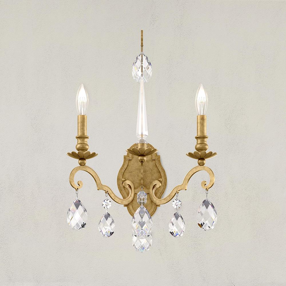 Renaissance Nouveau 2 Light 120V Wall Sconce in Heirloom Gold with Heritage Handcut Crystal