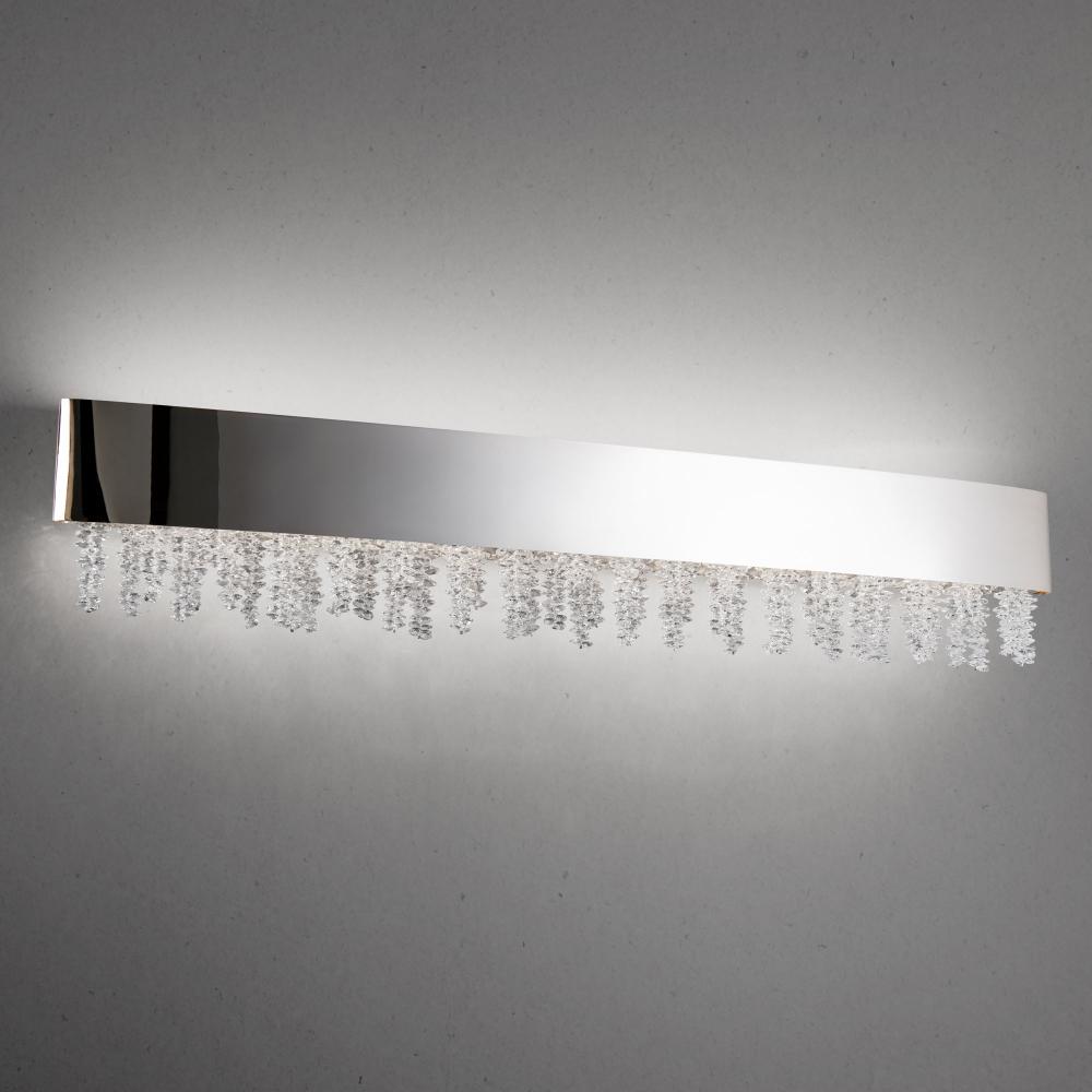 Soleil 37in LED 3000K/3500K/4000K 120V-277V Bath Vanity & Wall Light in Black with Clear Optic Cry